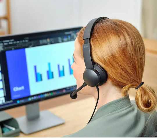 Trust HS-260 On Ear Multimedia Ακουστικά με μικρόφωνο και σύνδεση USB-A