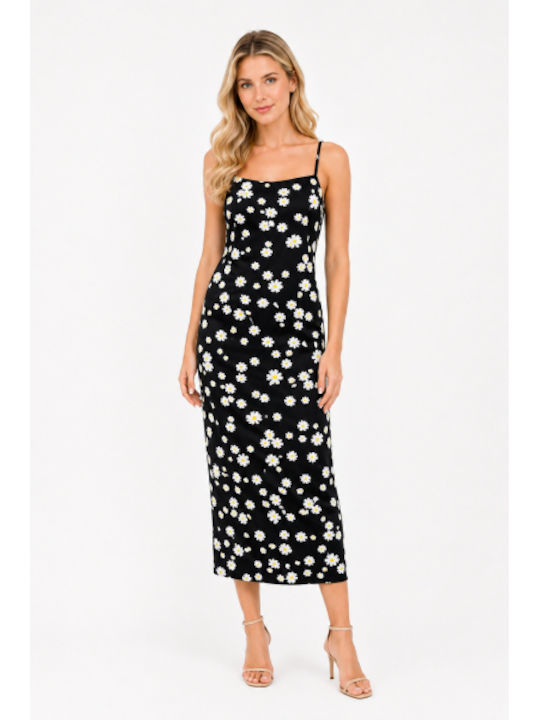 Summer Midi Slip Dress Black SL-18018JR-26DR-Black