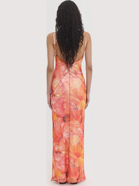Summer Maxi Slip Dress Orange