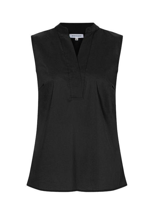 MORE & MORE Damen Bluse Ärmellos Schwarze