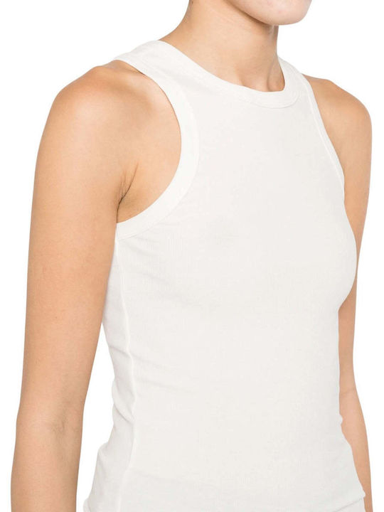 Bluza Damă Fără Mâneci Albă