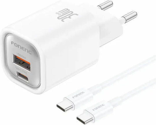 Foneng X26 USB 2.0 Cable USB-C male - micro USB-A Μαύρο 0.25m