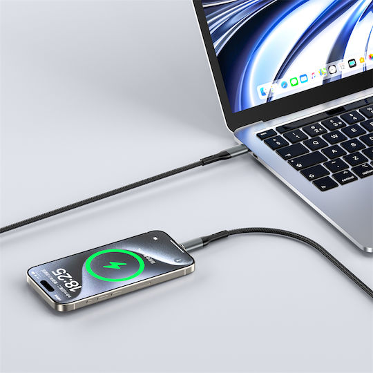 Wiwu Cablu Video USB 3.2 USB-C Masculin - USB-C 240W Power Delivery Verde 1m