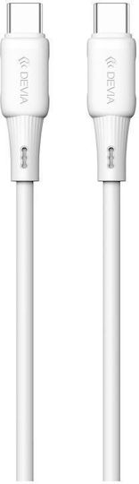 Devia Ec632 Jelly USB 2.0 Cable USB-C Male - USB-C 60W PD White 1.2m