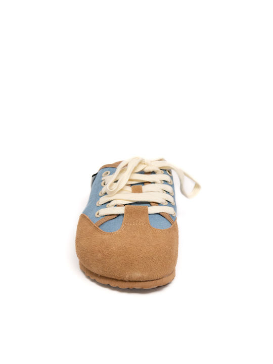 Suede Mules με Τακούνι σε Μπλε Χρώμα