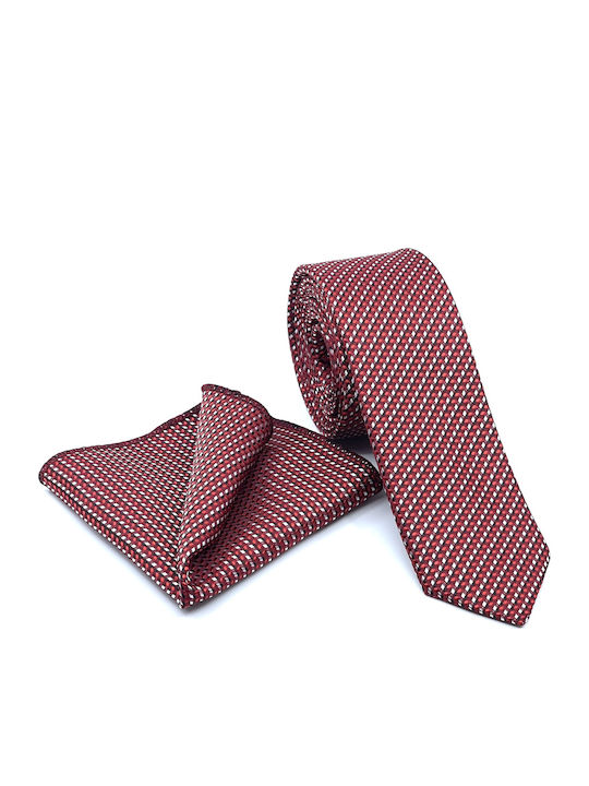 Legend Accessories Σετ Ανδρικής Γραβάτας με Σχέδια σε Κόκκινο Χρώμα
