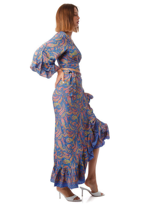 Set with Maxi Blue Skirt