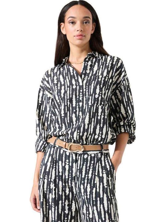 Garcia Jeans Long Sleeve Women's Shirt Black