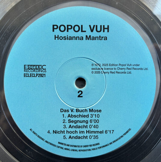 Popol Vuh Hosianna Mantra Clear 1 Vinyl