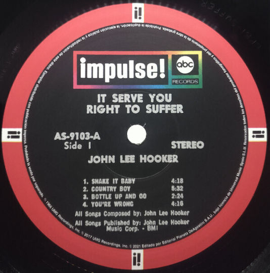 John Lee Hooker It Serve You Right To Suffer 1 Vinyl