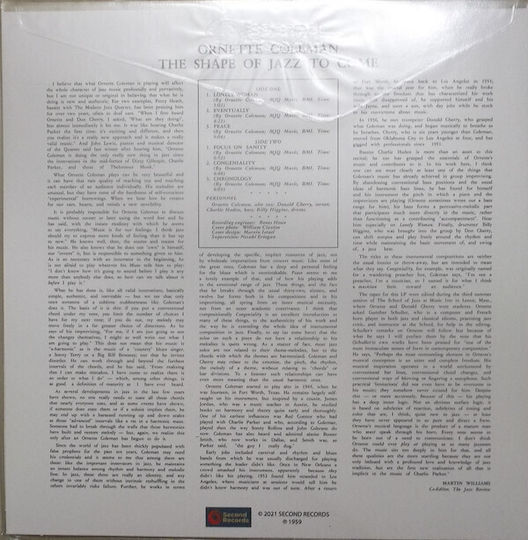 Ornette Coleman Shape Jazz To Come 1 Vinyl