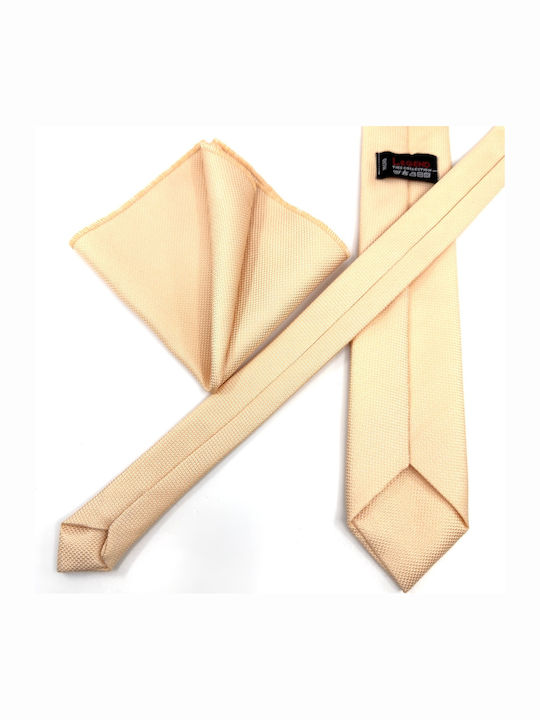 Legend Accessories Σετ Ανδρικής Γραβάτας Μονόχρωμη σε Πορτοκαλί Χρώμα