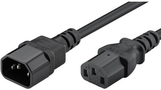 Powertech IEC C13 - IEC C14 Кабел 3м Черен (CAB-P025)