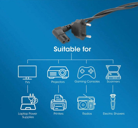 Manhattan IEC C7 / Euro Kabel 2m Schwarz 356862