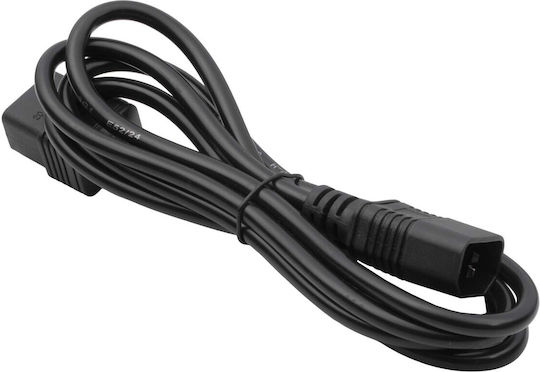 Akyga IEC C19 - IEC C14 Cable 1.8m Μαύρο AK-UP-02