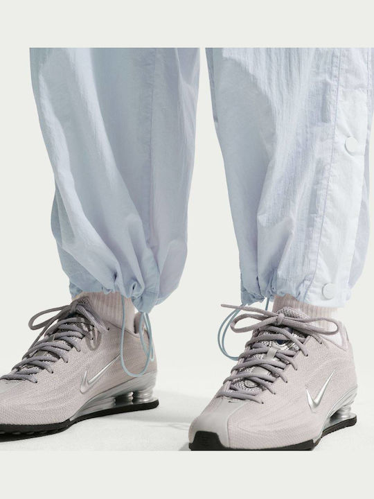 Nsw Women's High Rise Fabric Trousers in Loose Fit Platinum