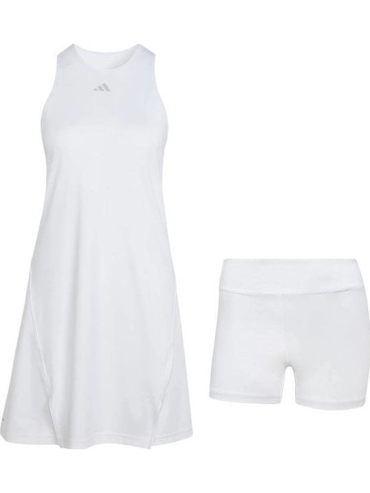 Καλοκαιρινό Mini Αθλητικό Φόρεμα Αμάνικο Lng White