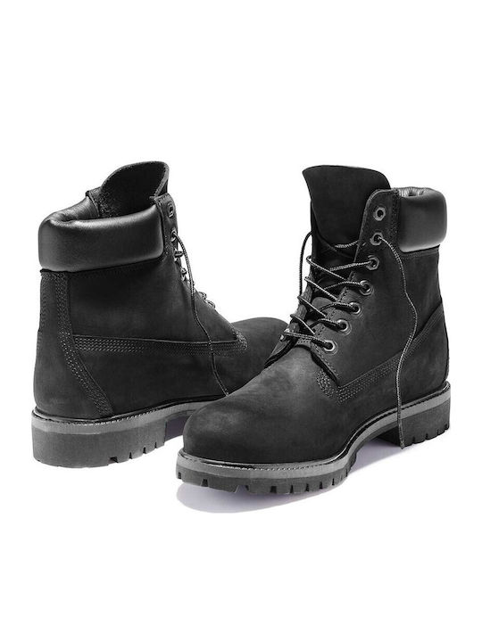 6 Inch Leather Black Men's Boots Waterproof