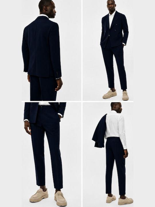 Men's Suit with Slim Fit Navy Blue