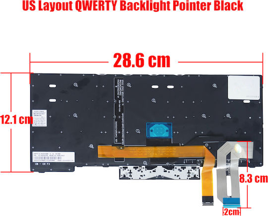 Keyboard for ThinkPad E480 with Trackpoint / Backlit English (US) (40666USBACKLIT)
