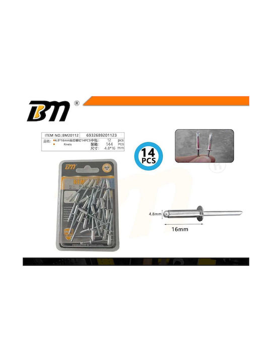 Nituri din aluminiu M4.8x16mm 14 bucăți