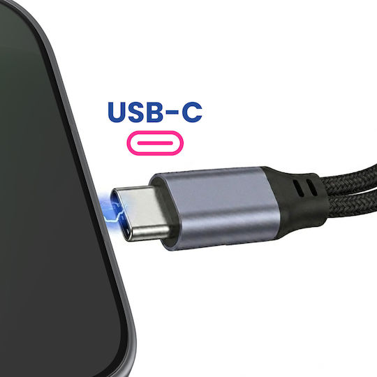 Bluestar Usb Adapter Aux 2-in-1 Typ C Männlich Zu Typ C Weiblich Typ C Weiblich Blue Star Schwarzer Dac Ladegerät Bis Zu 25w
