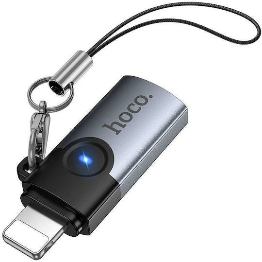 Lightning Male to USB-C Female Converter Gray