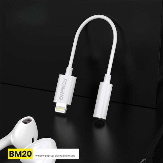Foneng BM20 Converter Lightning male to 3.5mm female White 1pcs