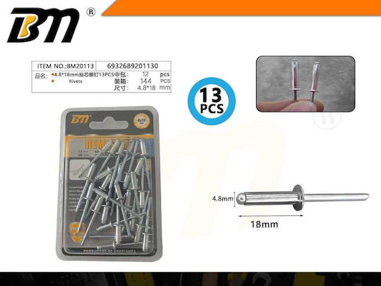 Aluminum Rivets M4.8x18mm 13 Pieces