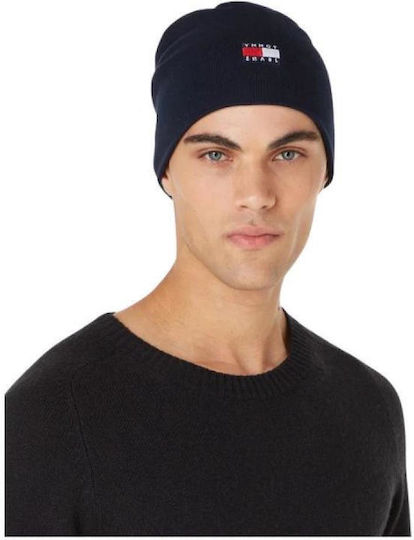 Unisex Beanie Strickmütze in Marineblau