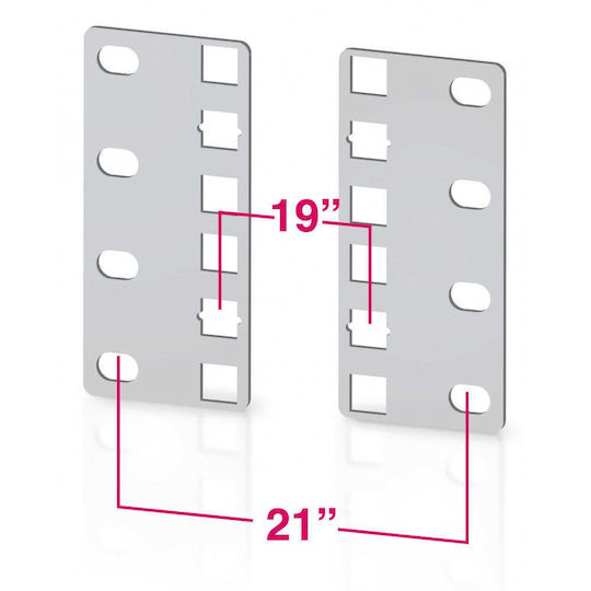 Techly Reduction bracket pair from 21" to 19" for 2U ETSI Rack cabinets I-CASE RAIL-ADP2ETG 1pcs
