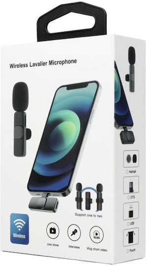 NetOne Lavalier K1 Set Wireless Δυναμικό Microphone Πέτου, Clip On for Mobile
