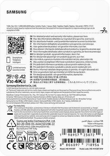 Samsung T9 128GB U3 V30 A2 UHS-I 200MB/s с адаптер