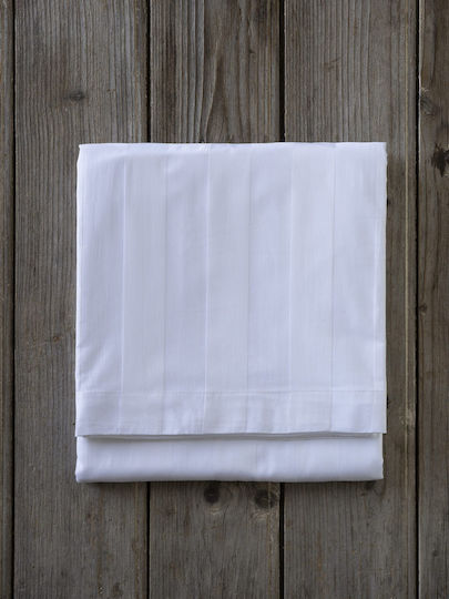 6 Pieces Hotel Single Sheet 160x280 300 Thread Count Satin Stripe 4.5cm 100% Cotton Piqué