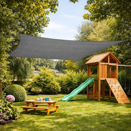 Dalimond Rectangular Grey Shade Sail With Hoop 4x6m 180gr/m²