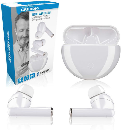 Grundig 19151 In-Ear Bluetooth-Freisprecheinrichtung Kopfhörer mit Ladeetui Weiß