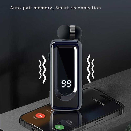 D70 PRO In-ear Bluetooth Handsfree Ακουστικό Πέτου Μαύρο