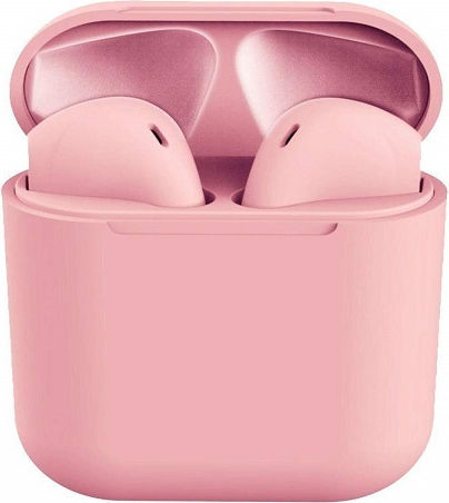 i12 Touch Earbud Bluetooth Handsfree Earphones with Charging Case Pink