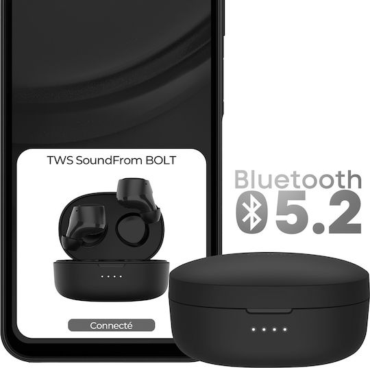 Belkin Soundform Bolt Earbud Bluetooth Handsfree Ακουστικά με Αντοχή στον Ιδρώτα και Θήκη Φόρτισης Μαύρα