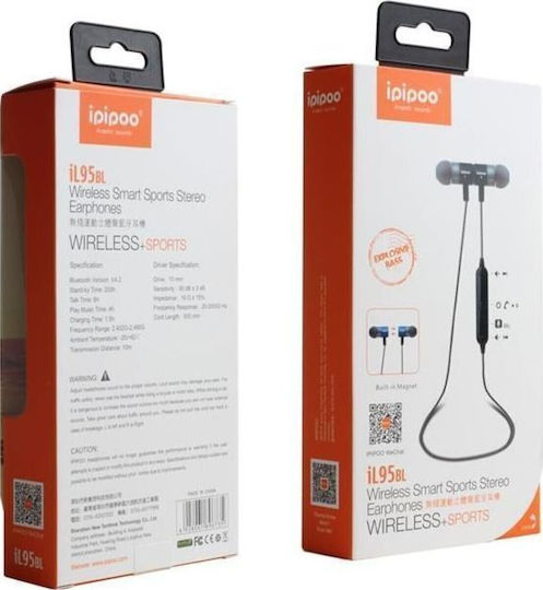 Ipipoo IL95BL In-ear Bluetooth Handsfree Căști Albastru