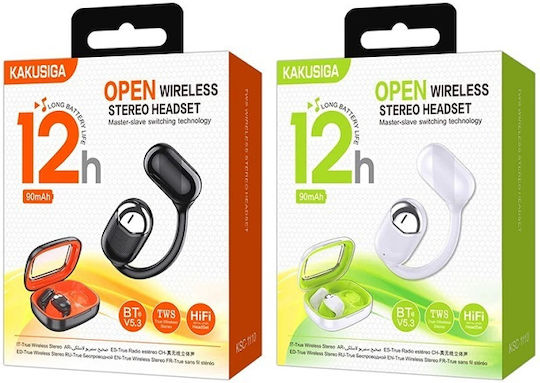 Kakusiga KSC-1110 Open Ear Bluetooth Handsfree Earphones with Charging Case White