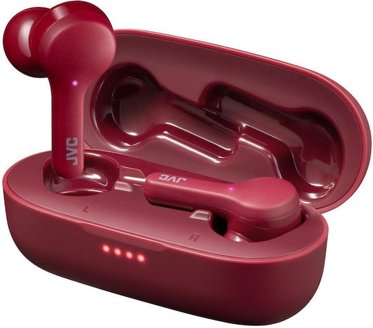 JVC HA-A8T In-ear Bluetooth Handsfree Ακουστικά με Αντοχή στον Ιδρώτα και Θήκη Φόρτισης Κόκκινα