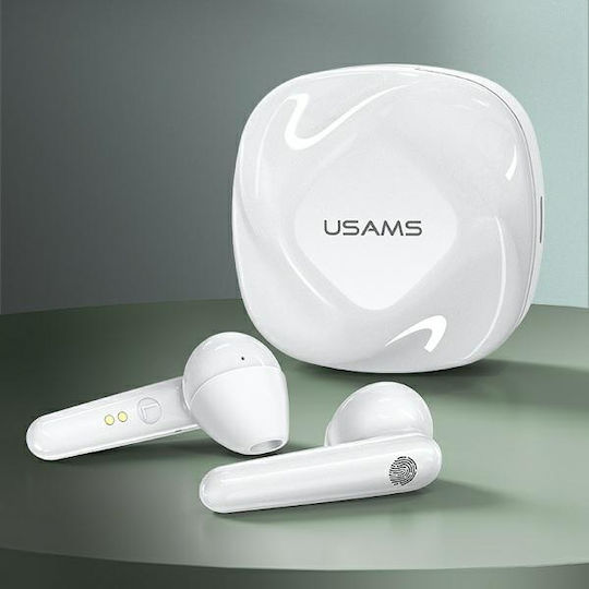 Usams SD Series Earbud Bluetooth Handsfree Ακουστικά με Θήκη Φόρτισης Λευκά