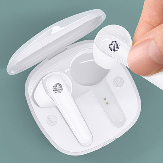 Usams SD Series Earbud Bluetooth Handsfree Ακουστικά με Θήκη Φόρτισης Λευκά