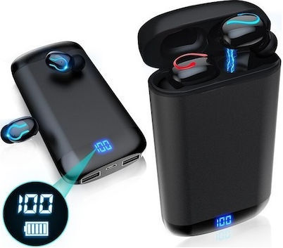 Andowl Q66 In-ear Bluetooth Handsfree Ακουστικά με Θήκη Φόρτισης Μαύρα