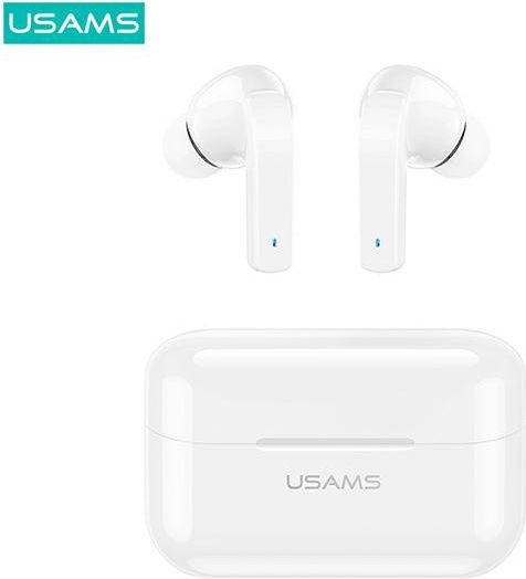 Usams BHULY06 In-ear Bluetooth Handsfree Ακουστικά με Θήκη Φόρτισης Λευκά