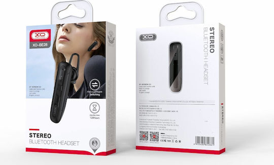XO BE28 In-ear Bluetooth Handsfree Ακουστικό με Θήκη Φόρτισης Μαύρο