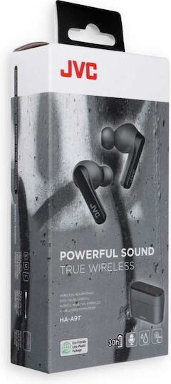JVC HA-A9T In-ear Bluetooth Handsfree Ακουστικά με Αντοχή στον Ιδρώτα και Θήκη Φόρτισης Μαύρα