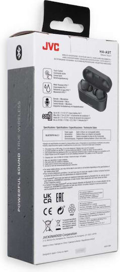 JVC HA-A9T In-ear Bluetooth Handsfree Ακουστικά με Αντοχή στον Ιδρώτα και Θήκη Φόρτισης Μαύρα