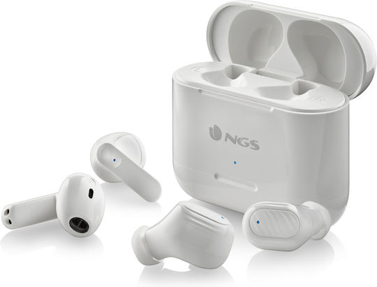 NGS Artica Duo In-ear Bluetooth Handsfree Ακουστικά με Θήκη Φόρτισης Λευκά